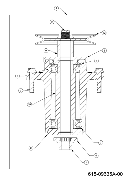 Cub Cadet Ersatzteile Zero Turn XZ8 S122 ULTIMA 47AICAB6603 (2024) Messerspindel 618-09635A