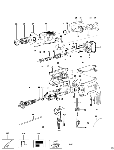 DEWALT Ersatzteile DREHHAMMER DW553K Typ: 1 XJ