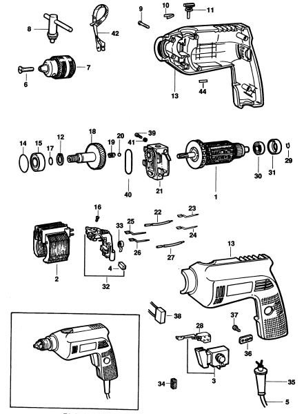 DEWALT Ersatzteile BOHRHAMMER DW569 Typ: 1 XJ