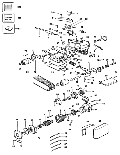 DEWALT Ersatzteile BANDSCHLEIFER DW431 Typ: 5 DE