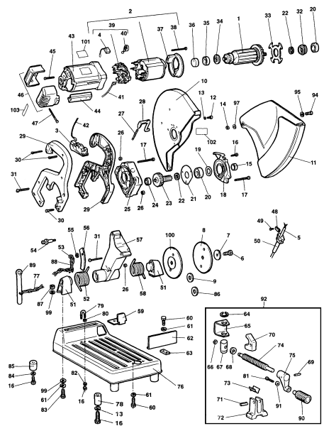 DEWALT Ersatzteile SCHROTSÄGE DW875 Typ: 1 DE