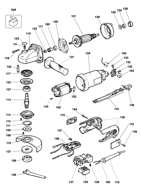 DEWALT Ersatzteile WINKELSCHLEIFER DW451 Typ: 1 DE