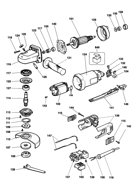 DEWALT Ersatzteile WINKELSCHLEIFER DW456 Typ: 1 DE