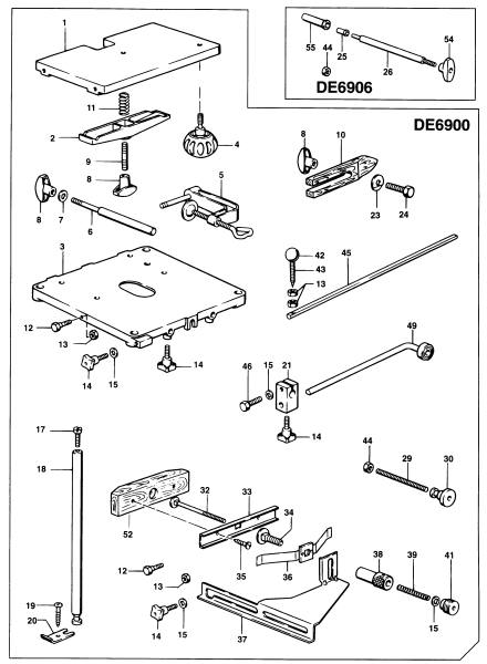DEWALT Ersatzteile FRÄSENTISCH DE6900 Typ: 1 QW