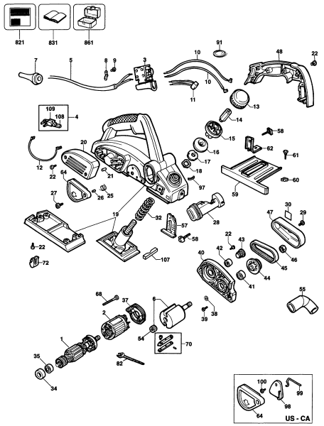 DEWALT Ersatzteile HOBELMASCHINE DW678 Typ: 1 DE