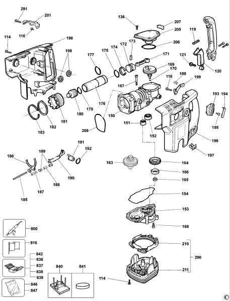 DEWALT Ersatzteile DREHHAMMER DW545 Typ: 2 DE