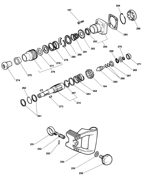 DEWALT Ersatzteile DREHHAMMER DW543 Typ: 2 DE