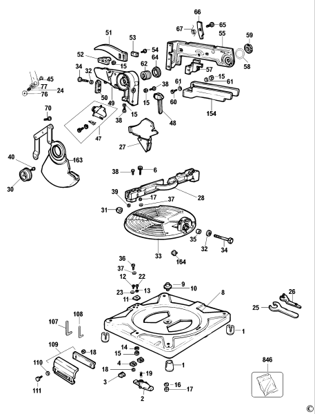 DEWALT Ersatzteile GEHRUNGSSÄGE DW710 Typ: 1 DE