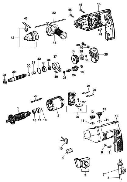 DEWALT Ersatzteile BOHRER DW509 Typ: 1 DE