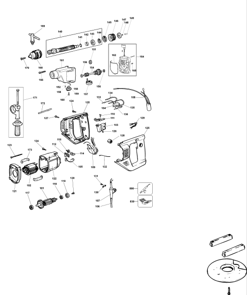 DEWALT Ersatzteile BOHRHAMMER DW165 Typ: 2 DE