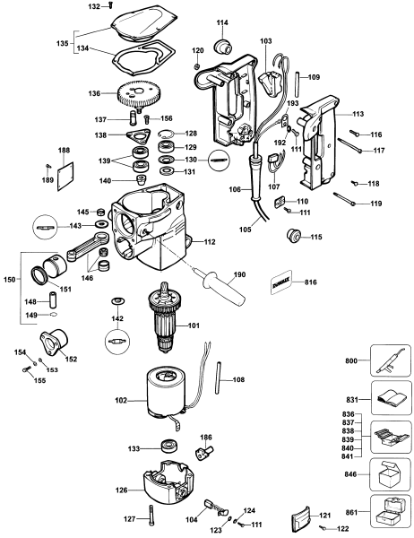 DEWALT Ersatzteile HAMMER DW558 Typ: 3 QS