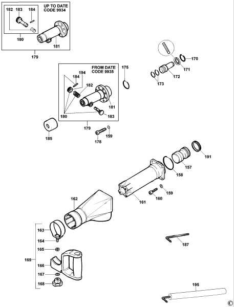DEWALT Ersatzteile HAMMER DW558 Typ: 3 QS