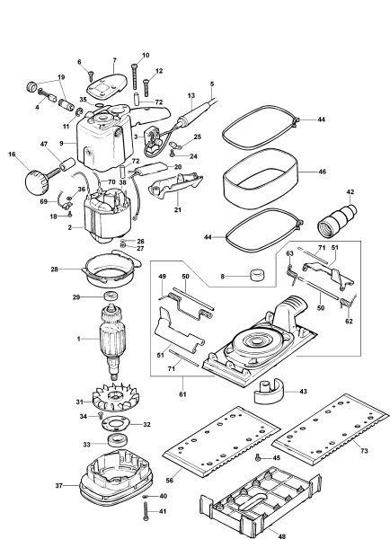 DEWALT Ersatzteile EXZENTERSCHLEIFER DW636 Typ: 1 DE