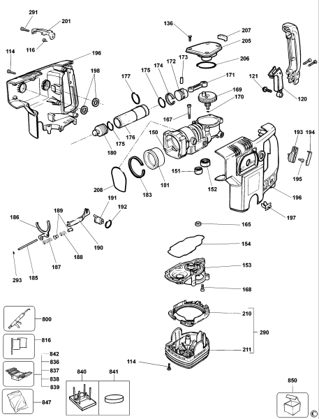 DEWALT Ersatzteile DREHHAMMER DW543 Typ: 3 QS