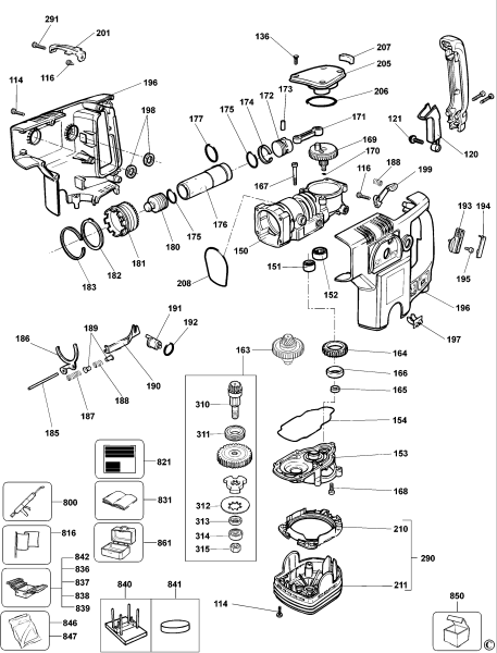 DEWALT Ersatzteile DREHHAMMER DW545 Typ: 3 QS