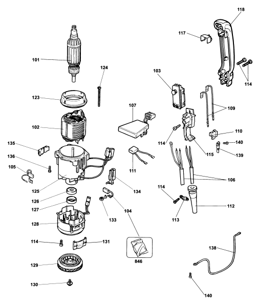 DEWALT Ersatzteile DREHHAMMER DW545 Typ: 3 QS