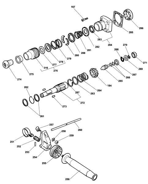 DEWALT Ersatzteile DREHHAMMER DW545 Typ: 3 QS