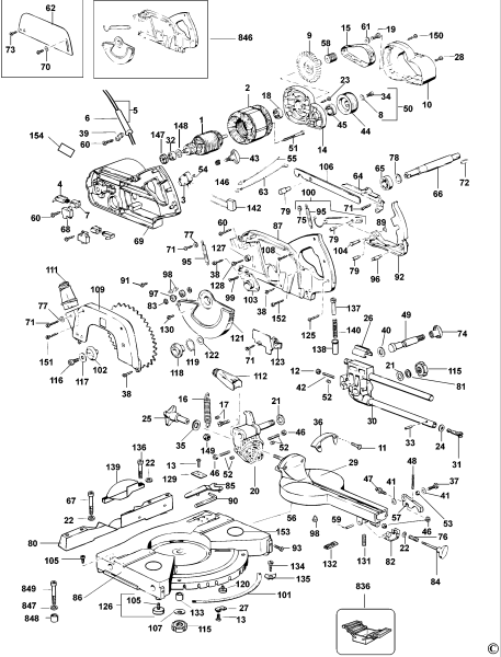 DEWALT Ersatzteile GEHRUNGSSÄGE DW700 Typ: 1 QS