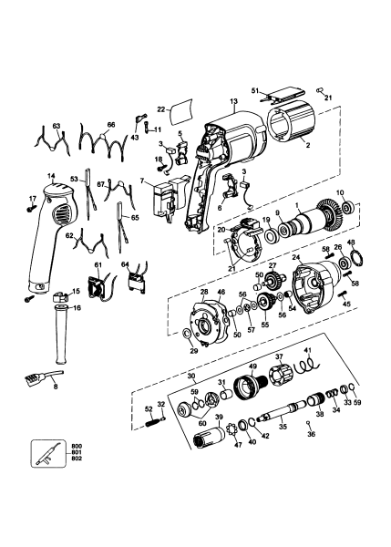 DEWALT Ersatzteile SCHRAUBENDREHER DW268K Typ: 1 QS