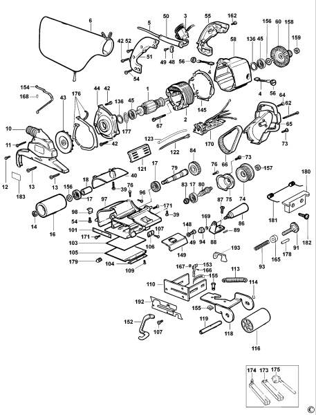 DEWALT Ersatzteile BANDSCHLEIFER DW650E Typ: 6 DE