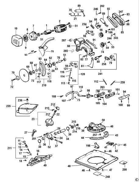 DEWALT Ersatzteile KAPP. UND GEHRUNGSSAGE DW742 Typ: 2 DE
