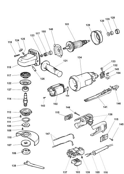 DEWALT Ersatzteile WINKELSCHLEIFER DW456 Typ: 2 DE