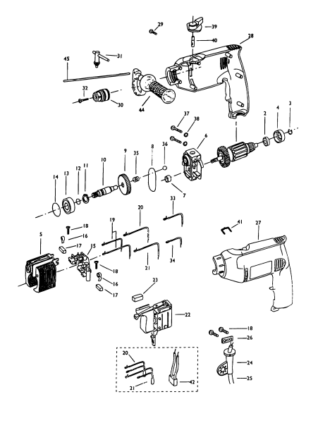 DEWALT Ersatzteile BOHRER DW203 Typ: 1 DE