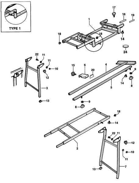 DEWALT Ersatzteile AUSZIEHTISCH DE7047 Typ: 1 XJ
