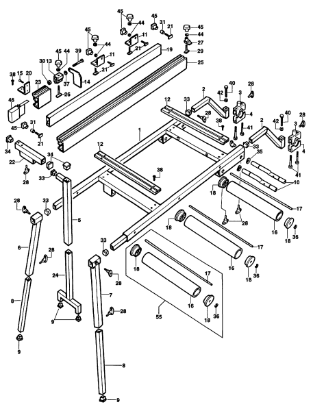 DEWALT Ersatzteile WALZENTISCH DE3497 Typ: 1 XJ