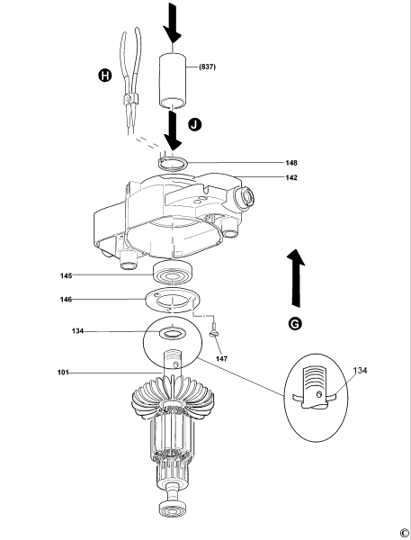 DEWALT Ersatzteile FRÄSMASCHINE DW626 Typ: 1 QS