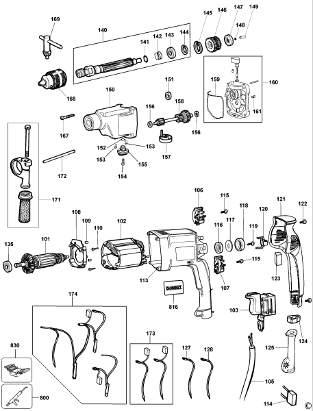 DEWALT Ersatzteile BOHRER DW518 Typ: 1 QS