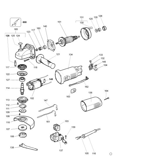 DEWALT Ersatzteile KLEINER WINKELSCHLEIFER DW824 Typ: 1 QS