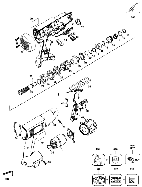 DEWALT Ersatzteile SCHRAUBENDREHER DW903 Typ: 1 XJ