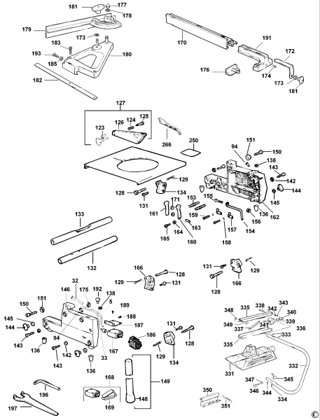 DEWALT Ersatzteile KAPP. UND GEHRUNGSSAGE DW743 Typ: 1 DE