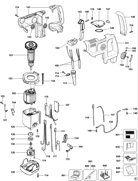 DEWALT Ersatzteile DREHHAMMER DW568K Typ: 1 QS