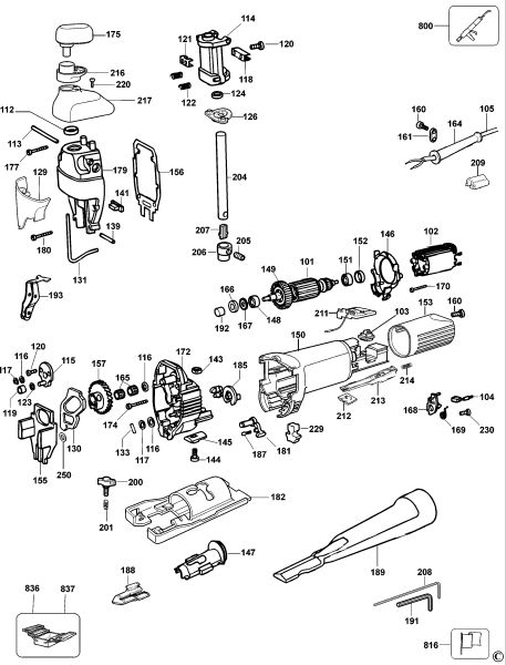 DEWALT Ersatzteile STICHSÄGE DW324 Typ: 2 QS