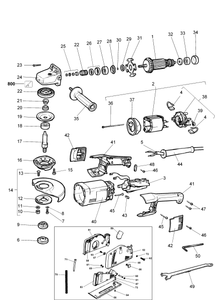DEWALT Ersatzteile SCHLEIFER DW491 Typ: 2 XJ