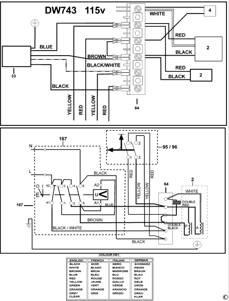 DEWALT Ersatzteile KAPP. UND GEHRUNGSSAGE DW743 Typ: 1 DE