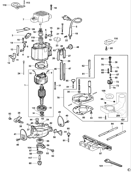 DEWALT Ersatzteile HOHLFRÄSER DW629 Typ: 1 QS