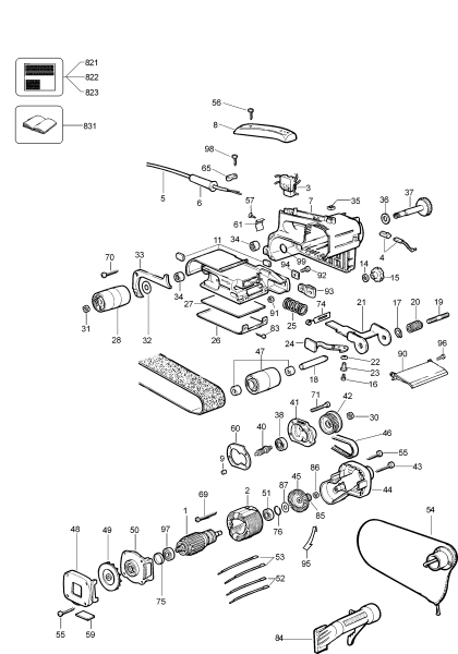 DEWALT Ersatzteile BANDSCHLEIFER DW430 Typ: 6 DE