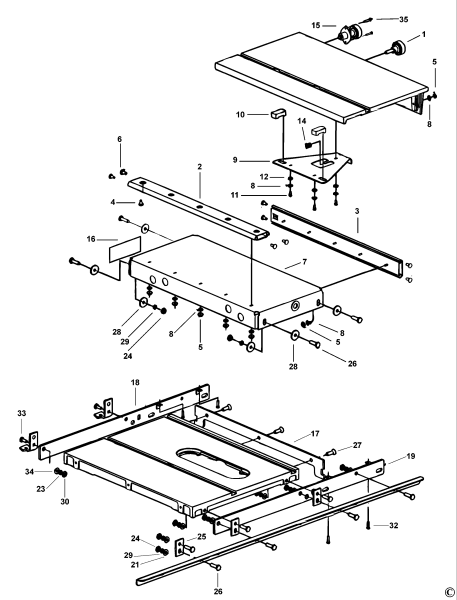 DEWALT Ersatzteile TISCH DE7461 Typ: 1 XJ