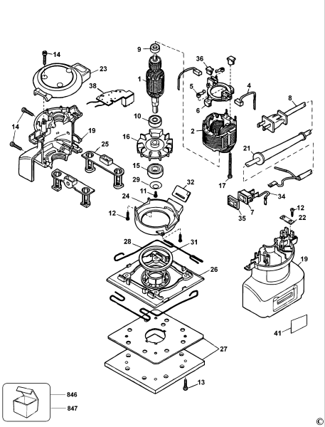 DEWALT Ersatzteile SCHLEIFER DW411 Typ: 3 QS