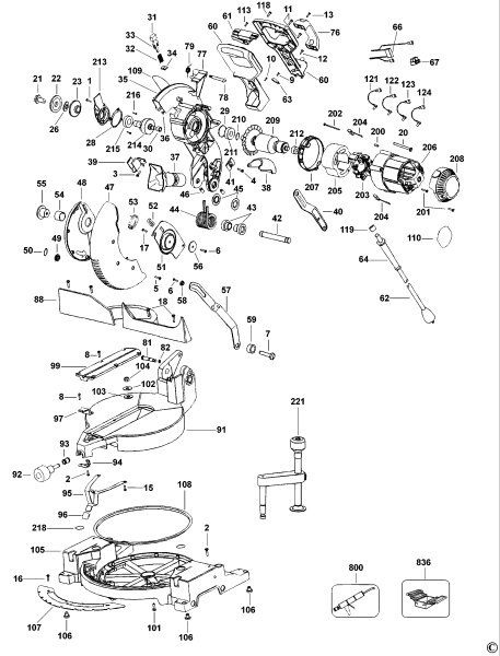 DEWALT Ersatzteile GEHRUNGSSÄGE DW702 Typ: 1 QS