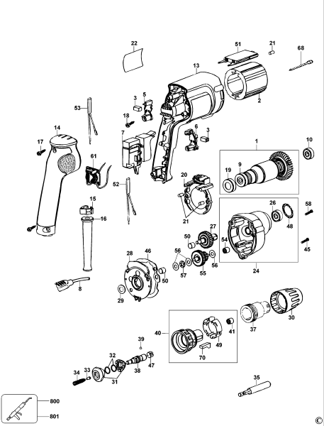 DEWALT Ersatzteile SCHRAUBENDREHER DW264K Typ: 1 QS