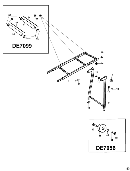 DEWALT Ersatzteile AUSZIEHTISCH DE7037 Typ: 4 XJ