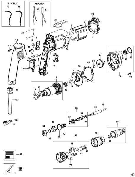 DEWALT Ersatzteile SCHRAUBENDREHER DW256 Typ: 2 XJ