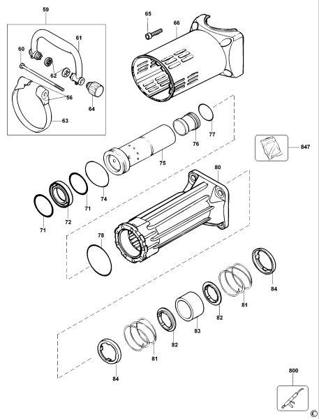 DEWALT Ersatzteile MEISSELHAMMER D25940K Typ: 1 QS