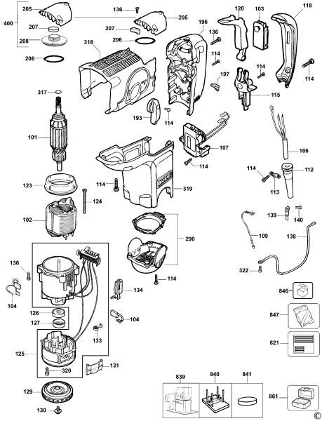 DEWALT Ersatzteile DREHHAMMER D25600K Typ: 1 QS