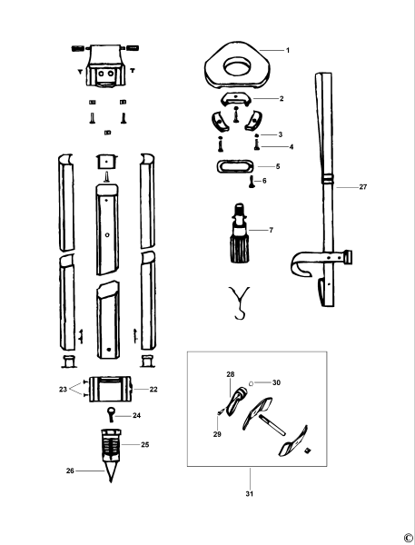 DEWALT Ersatzteile STATIV DE0736 Typ: 1 XJ