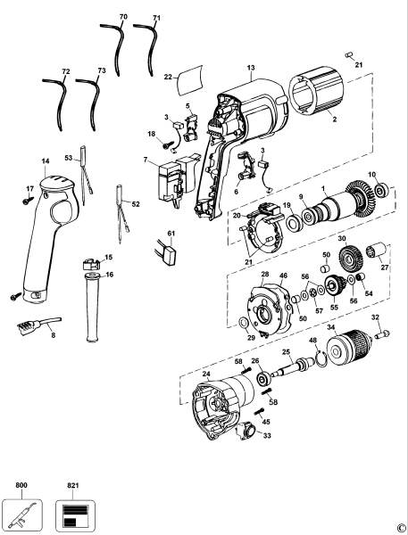 DEWALT Ersatzteile BOHRER DW221 Typ: 3 QS